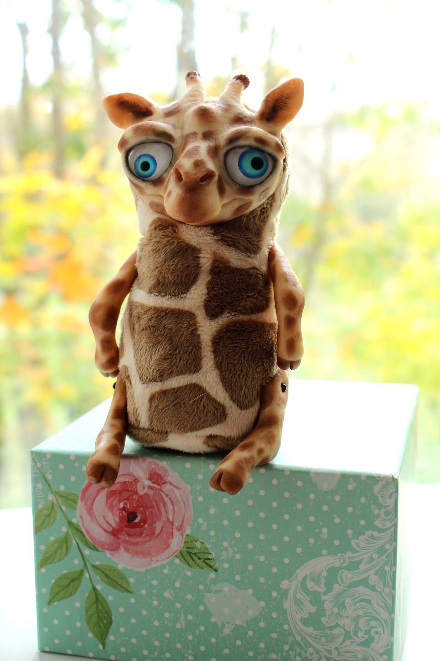 Giraffe Ivan, a little drunk) - My, My, Handmade, Soft toy, Giraffe, With your own hands, Polymer clay, Longpost