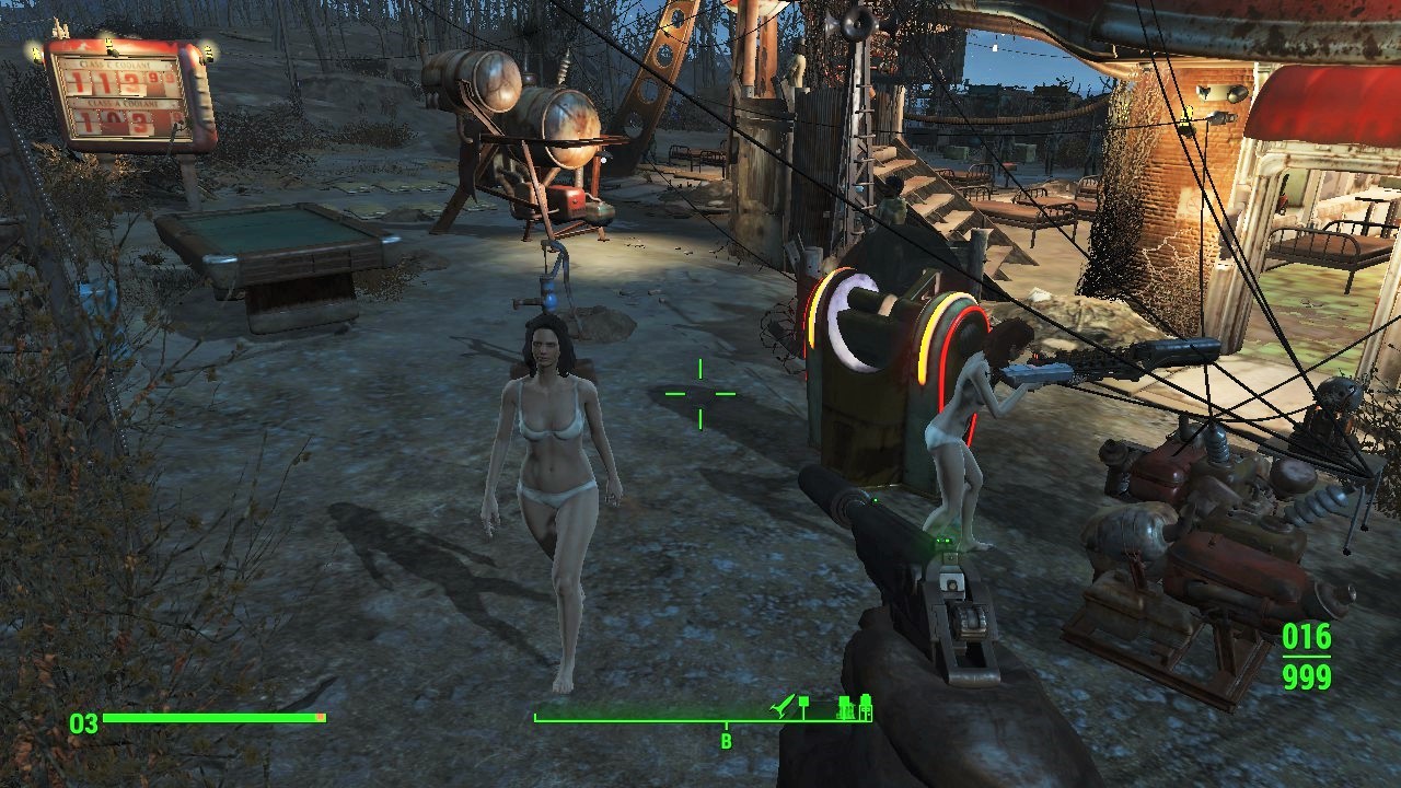 When you want to take a break from the nuclear post-apocalypse and hang out with the girls... - My, Fallout 4, Post apocalypse, Dystopia, Girls, Blaster