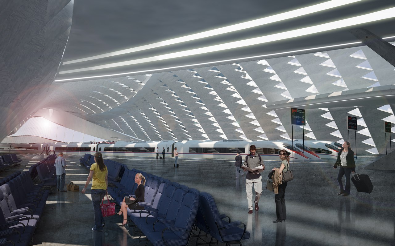 Project-concept of the international terminal for high-speed trains in St. Petersburg - My, , Railway station, Project, , Architecture, Saint Petersburg, Longpost, Constructions