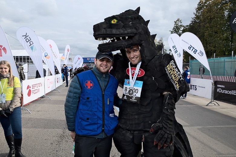 Godzilla at Moscow Marathon 2016 - POV - Moscow Marathon, Godzilla, Triathlon, Longpost