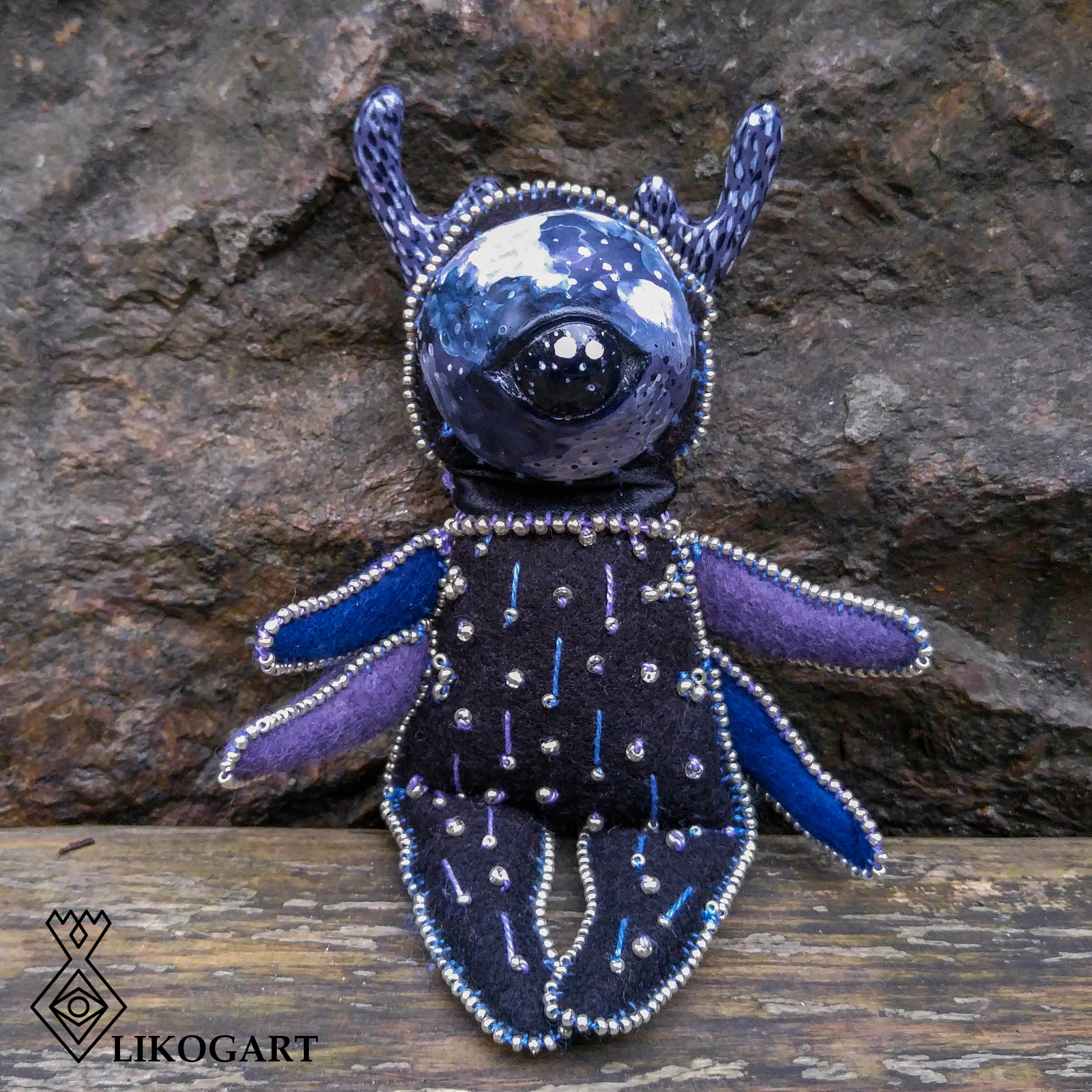 Space doll Cyclops - My, Handmade, Doll, Toys, , Needlework, , Author's toy, Soft toy, Longpost