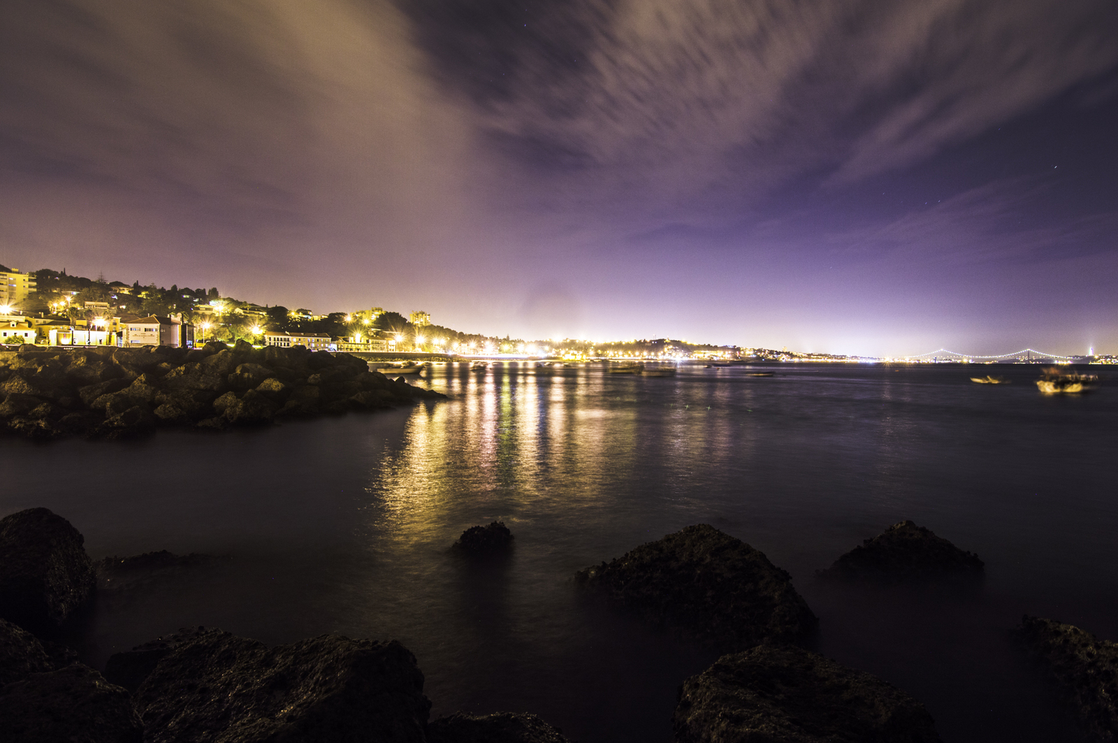 The city falls asleep. - My, Town, Night, Portugal, Nikon, Landscape, Longpost