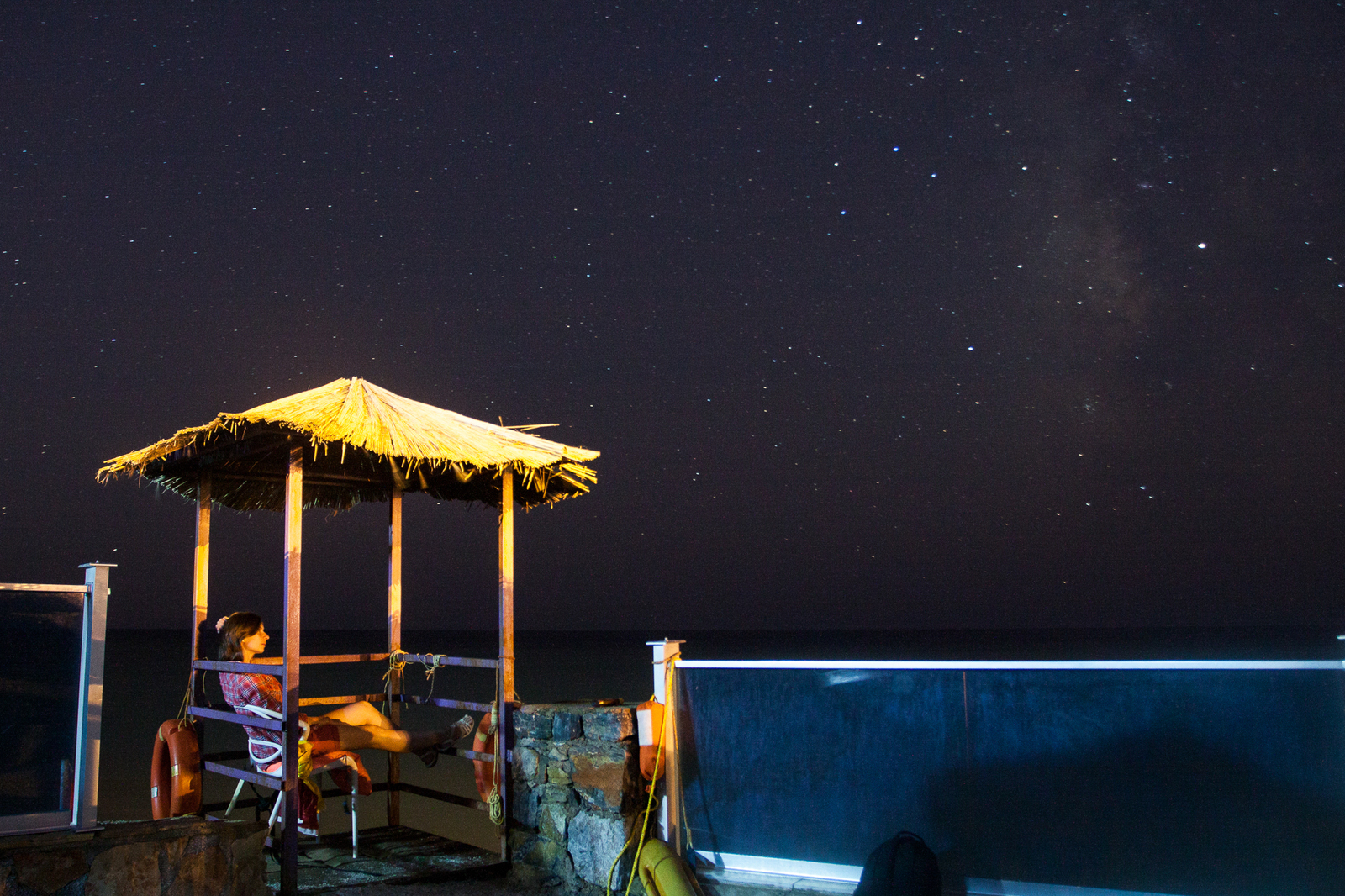 Some stars and the sea :) - My, Stars, Night, Sky, Canon, Try, Sea, Longpost, Stars