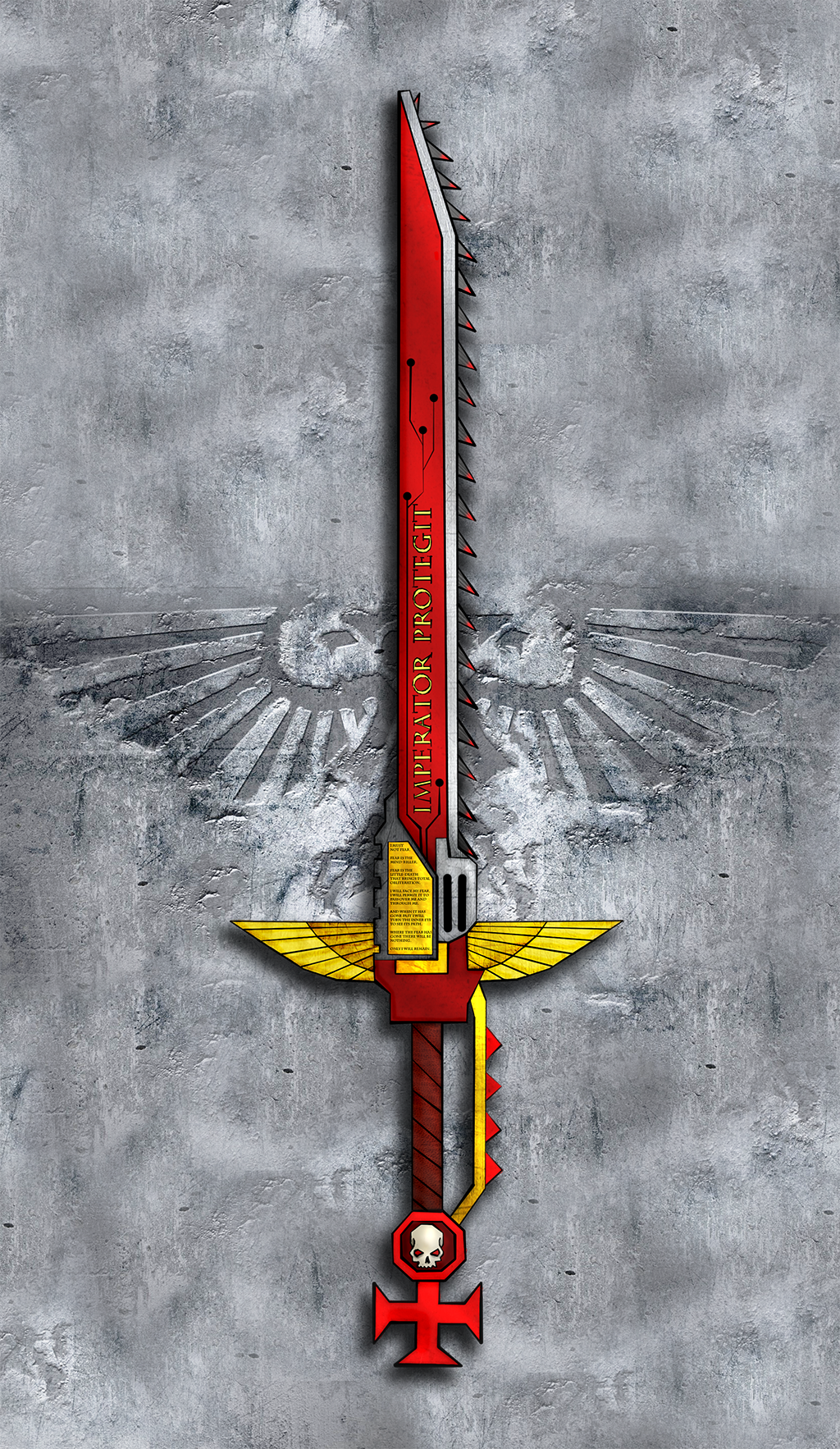 Adepta Sororitas Chainsword - My, Warhammer 40k, Art, Drawing, Photoshop, Adepta Sororitas