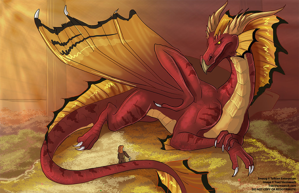 Such a different Smaug - Middle earth, Smaug, Art, Longpost, Caiommonteiro, , , The Dragon