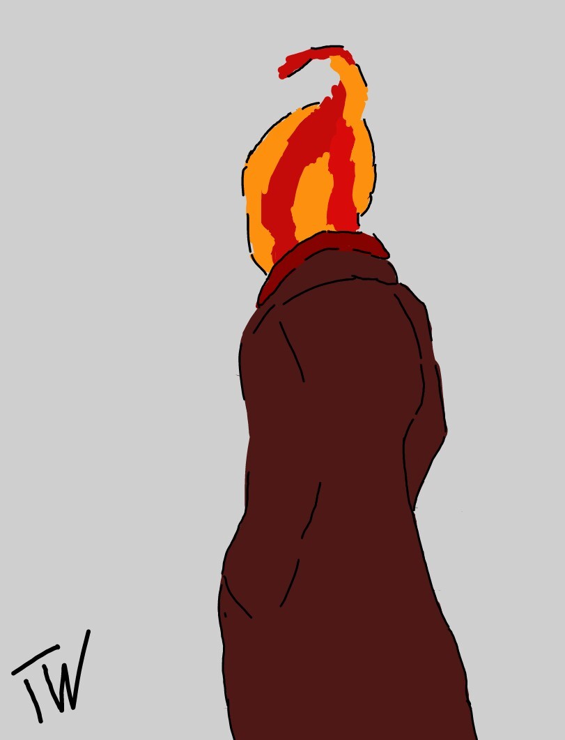 Grillby. Art. - My, , Images, Undertale, , , Games, Snow, Art, Longpost