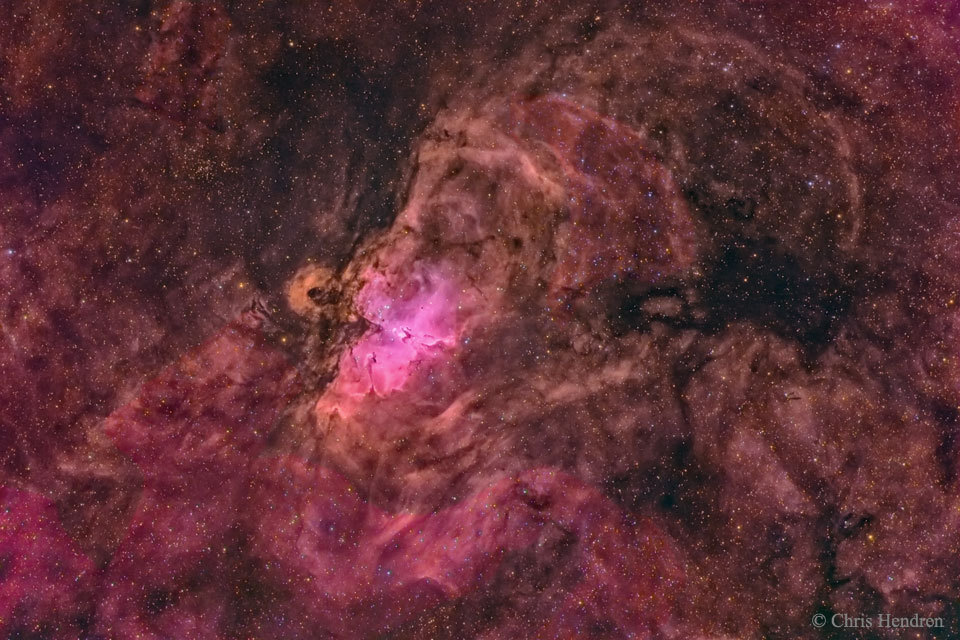 Eagle Nebula in pink - Space, Galaxy, Universe