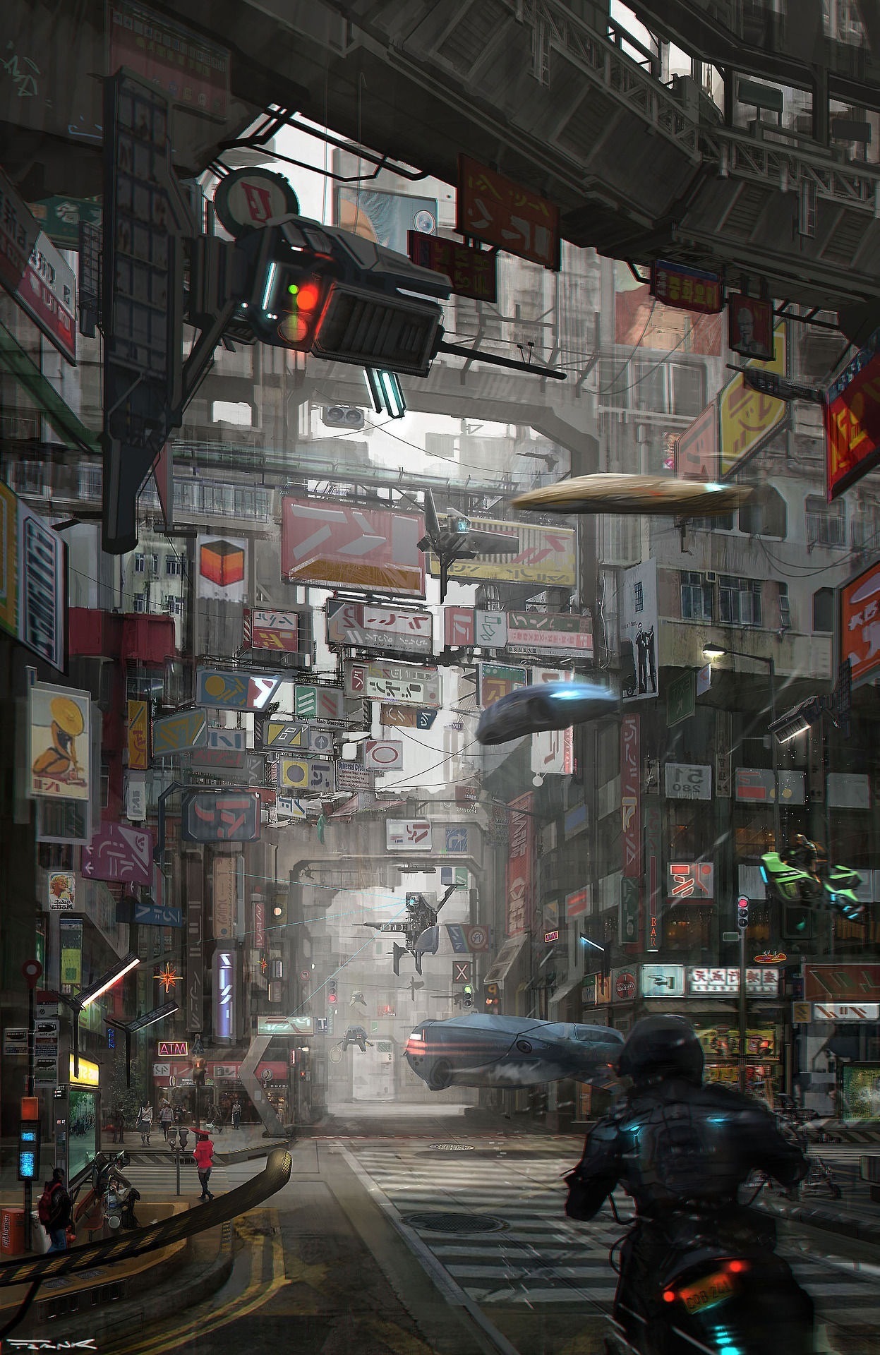 Geek Art - Cyberpunk II - Длиннопост, Арт, Geek Art, Киберпанк, Научная фантастика, Город, Будущее