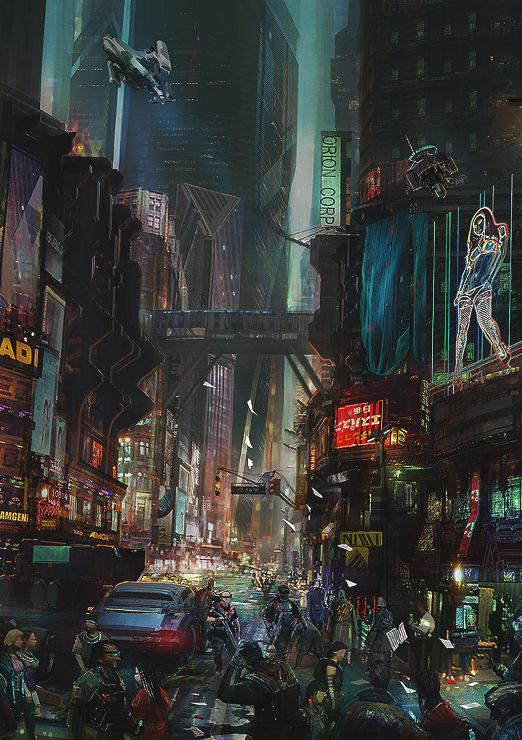 Geek Art - Cyberpunk II - Длиннопост, Арт, Geek Art, Киберпанк, Научная фантастика, Город, Будущее