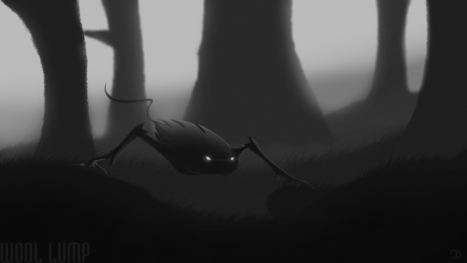 Monster in Limbo style. - My, Art, Digital drawing, Drawing, Character, Characters (edit), Gamedev, Indiedev
