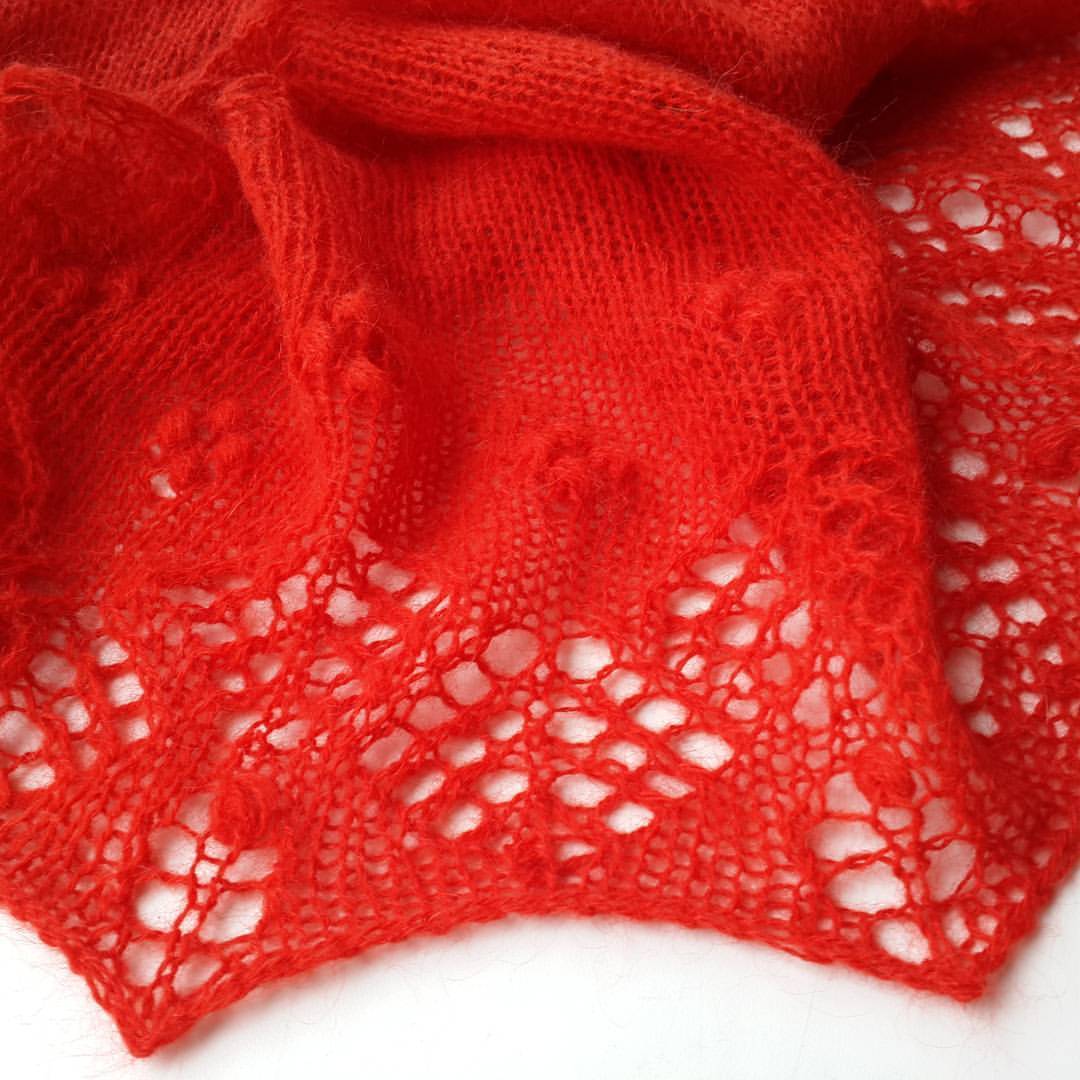 Red - My, Shawl, Needlework, Knitting, 