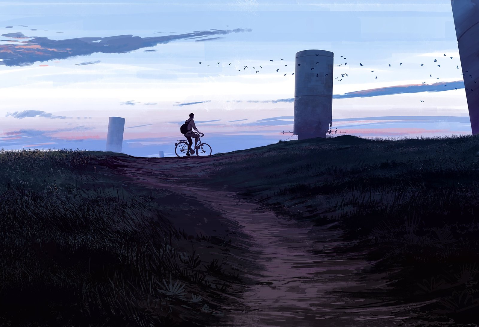 Bike Travel - , , Art, Digital drawing, Landscape, Drive, A bike