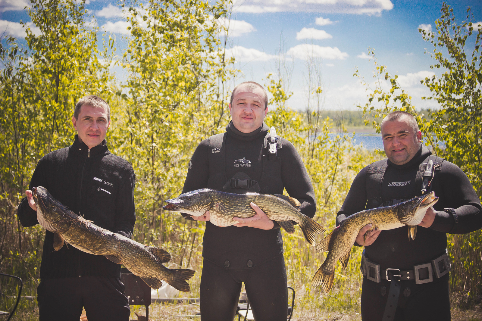 Three heroes - My, Fishing, Pike, Diving