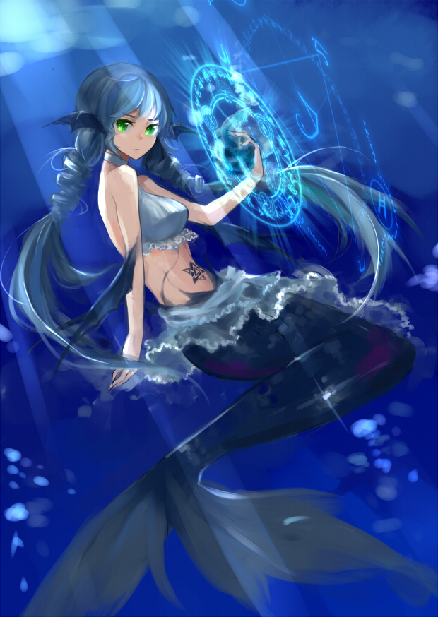 Pixiv Fantasia Art №28 - Anime art, Pixiv fantasia, Anime, Anime original, Mermaid