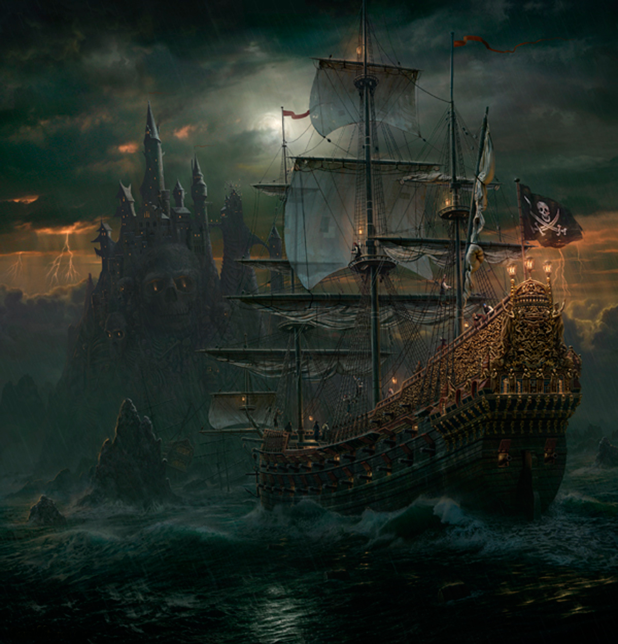 Geek Art - Pirates - Longpost, Art, , Pirates, Sea, Ship