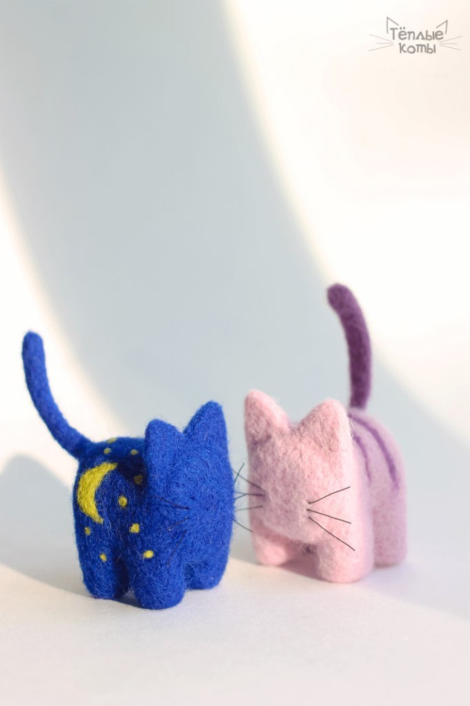 mini cats - My, Handmade, cat, Author's toy, Dry felting, Creation, Longpost