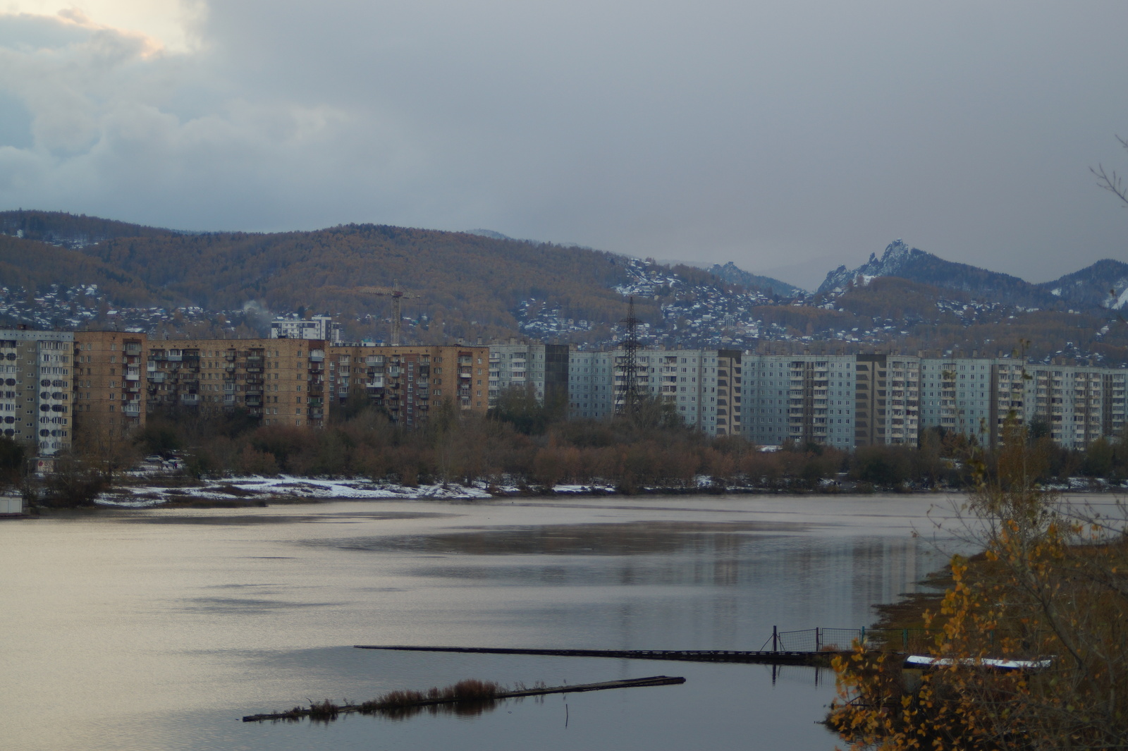 City walk - My, Town, Walk, Autumn, Snow, Krasnoyarsk, Longpost