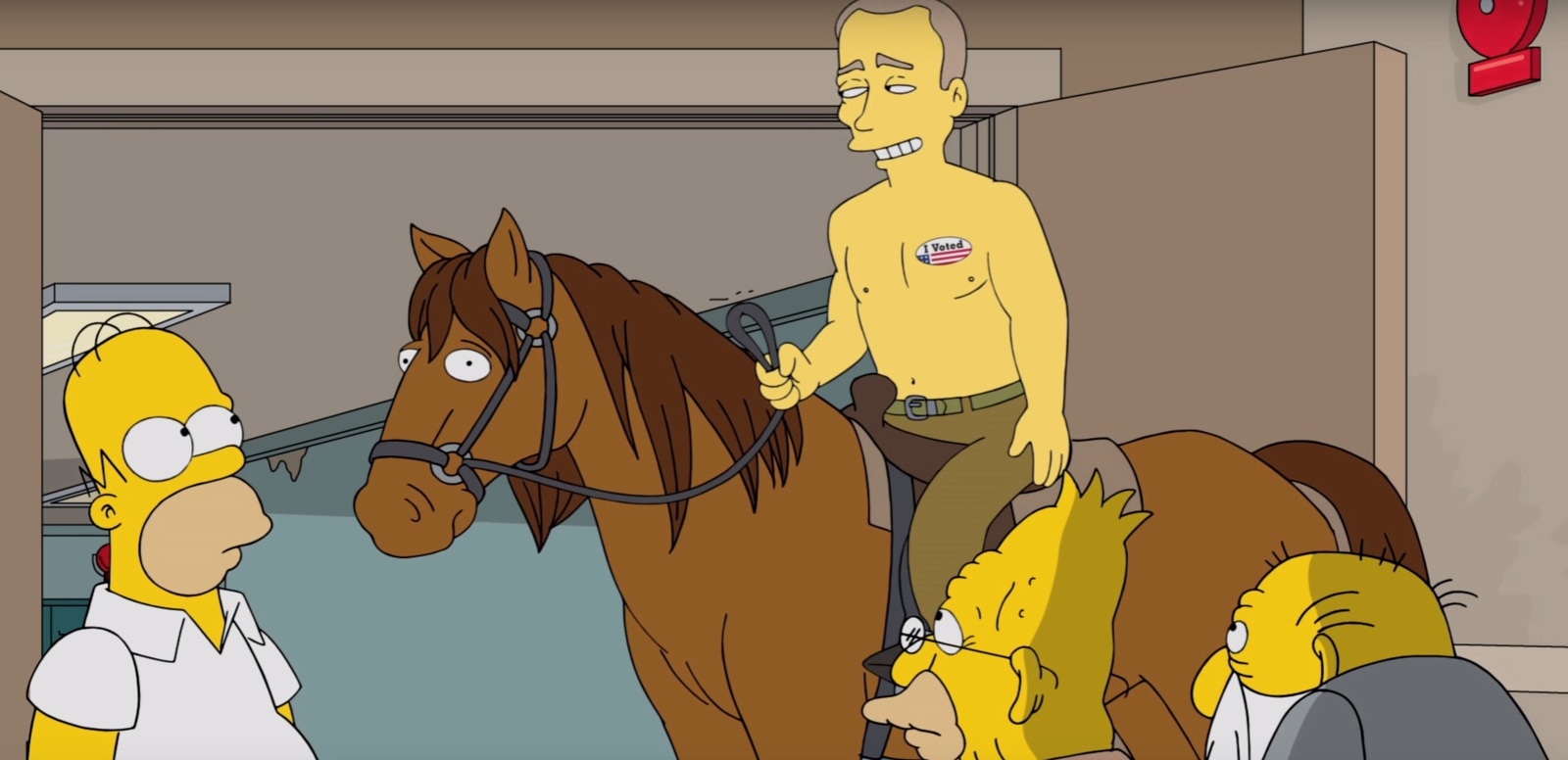 Homer got into a fight with Putin, after which he undressed and sat on a horse - Vladimir Putin, news, Politics, USA, US elections, The Simpsons