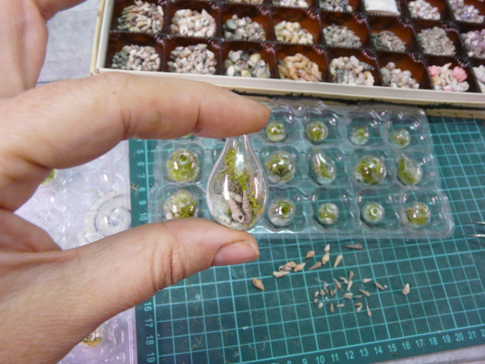 The step-by-step process of creating jewelry - aquariums - My, Needlework, Manufacturing, Decoration, Pendant, Earrings, Master Class, With your own hands, Longpost