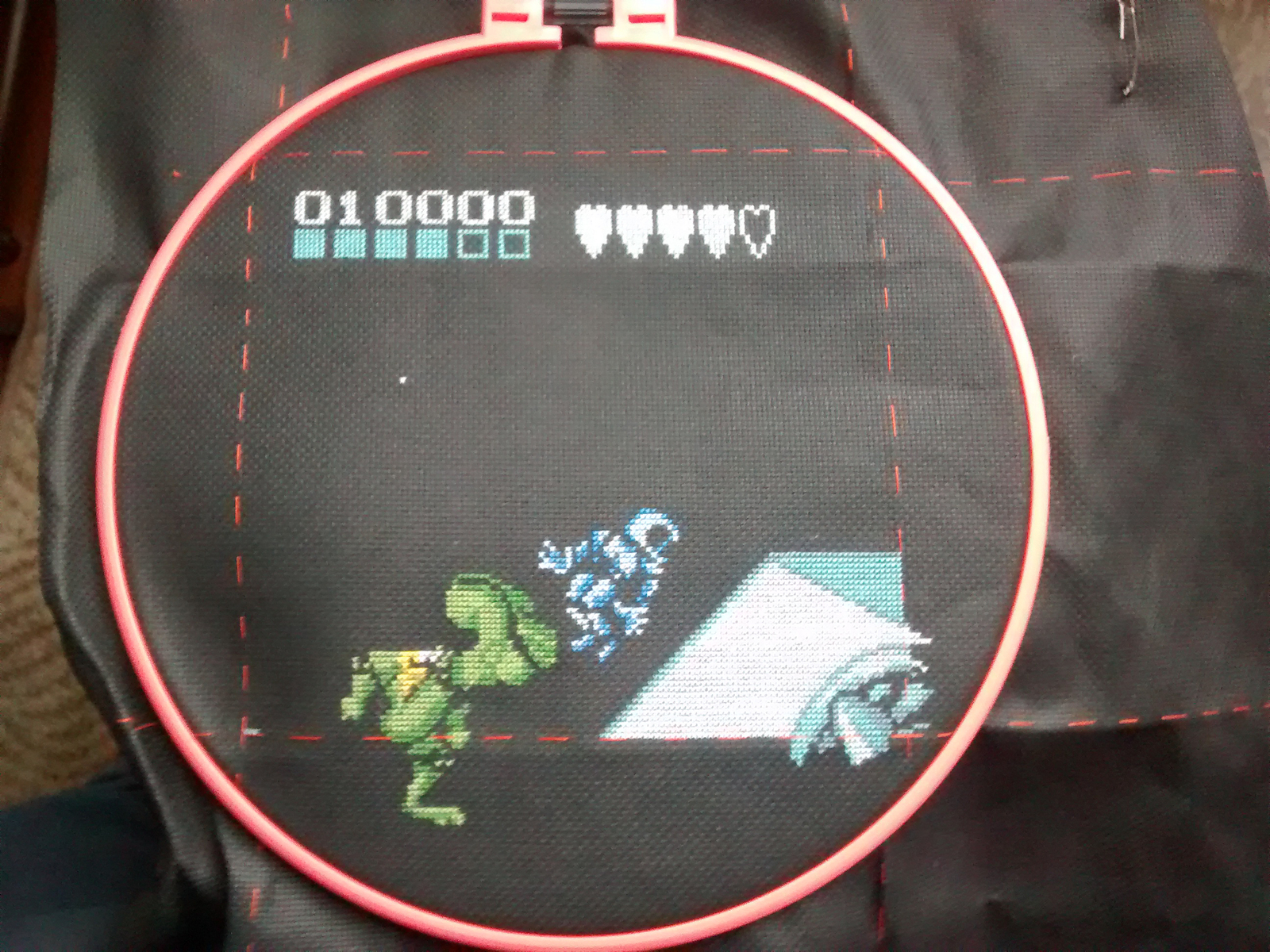 Embroidery by Battletoads & Double Dragon (backstage) - My, Embroidery, Battletoads, Handmade, With your own hands, Dendy, Nes, Longpost