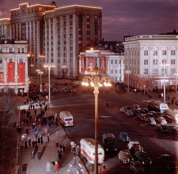 Вечерняя Москва, 1956 год - Фото, Москва, СССР