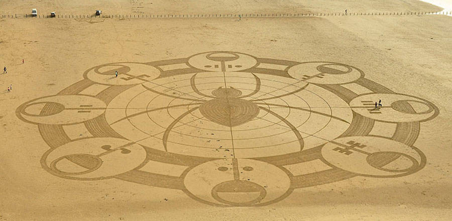 Gorgeous geometric patterns in the sand - Longpost, Photo, Geometry, Drawing in the sand