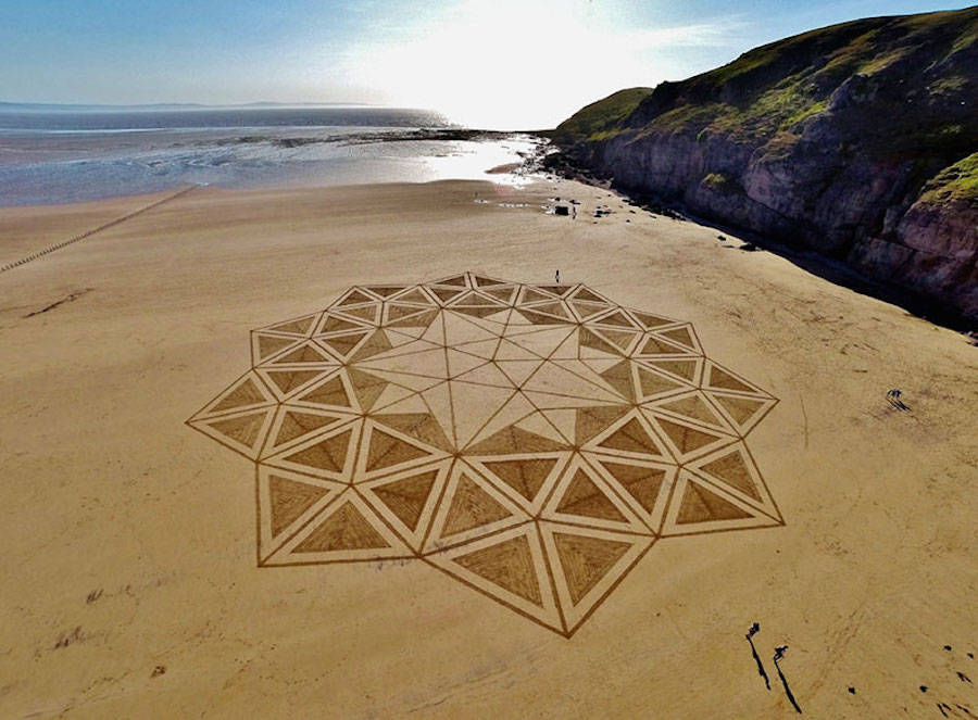 Gorgeous geometric patterns in the sand - Longpost, Photo, Geometry, Drawing in the sand