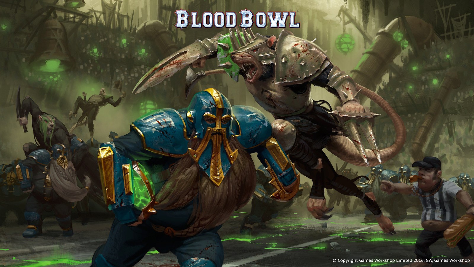 A new wallpaper hinting at who exactly will go on sale after the starting Orcs and Humans. - Warhammer fantasy battles, Blood Bowl, Art