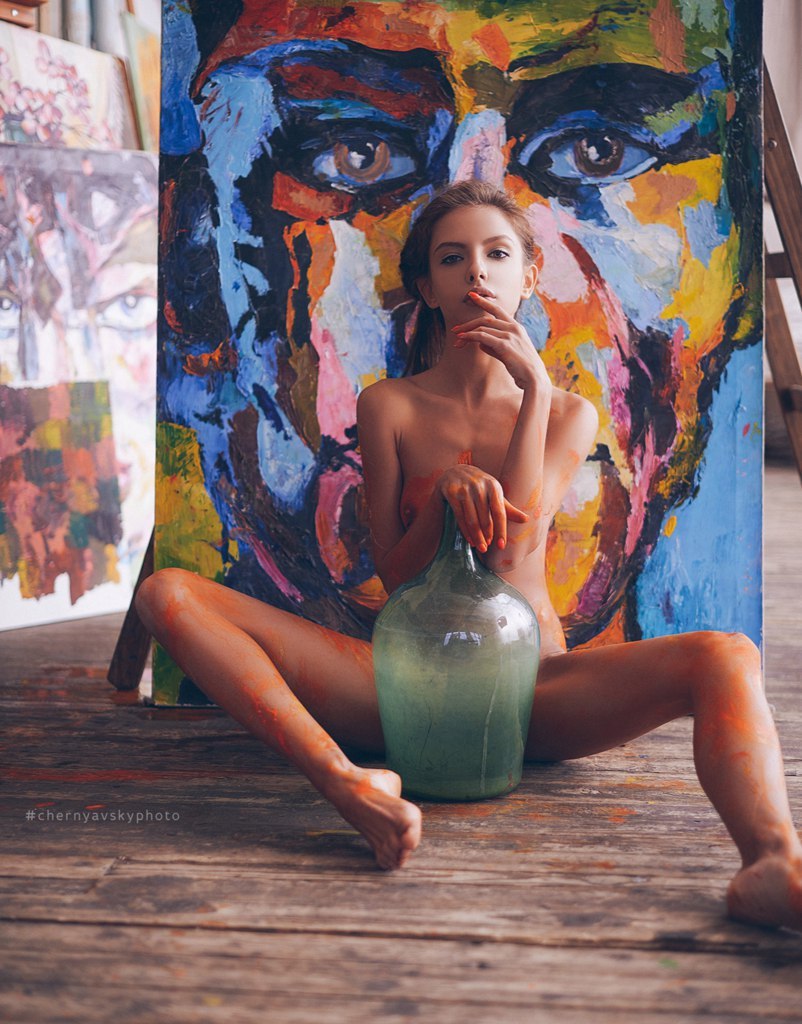 Creative crisis - NSFW, Boobs, Breast, Legs, Artist, Alcohol, Photo, Girls, Erotic