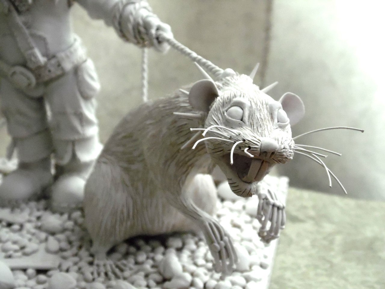 Dwarf with a rat. - My, Gnomes, Rat, With your own hands, Plasticine, Longpost