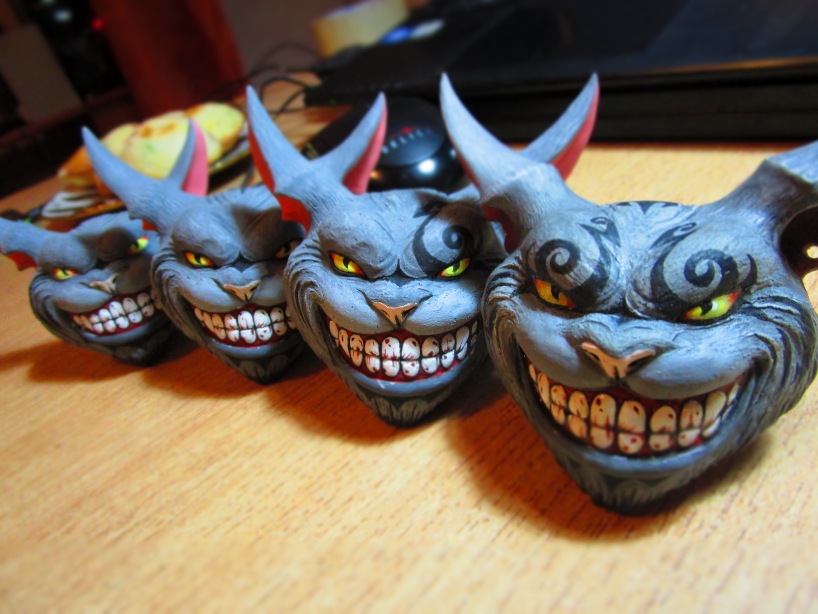 Heads off your shoulders! - My, Polymer clay, Cheshire Cat, American McGees Alice, Nooboslowpokopanda