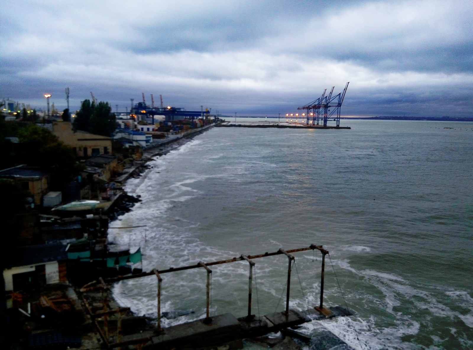 Recent storm in Odessa - My, Odessa, Storm, Port, Sea, Wave