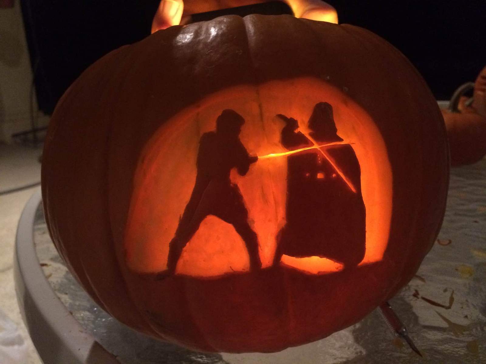 This weekend I carved a pumpkin - Pumpkin, Weekend, Star Wars