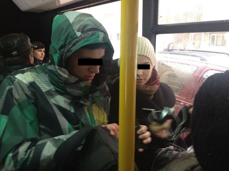 In the Novokuznetsk bus, the guy was made a grandmother - Novokuznetsk, Grandmother, , Minibus, 