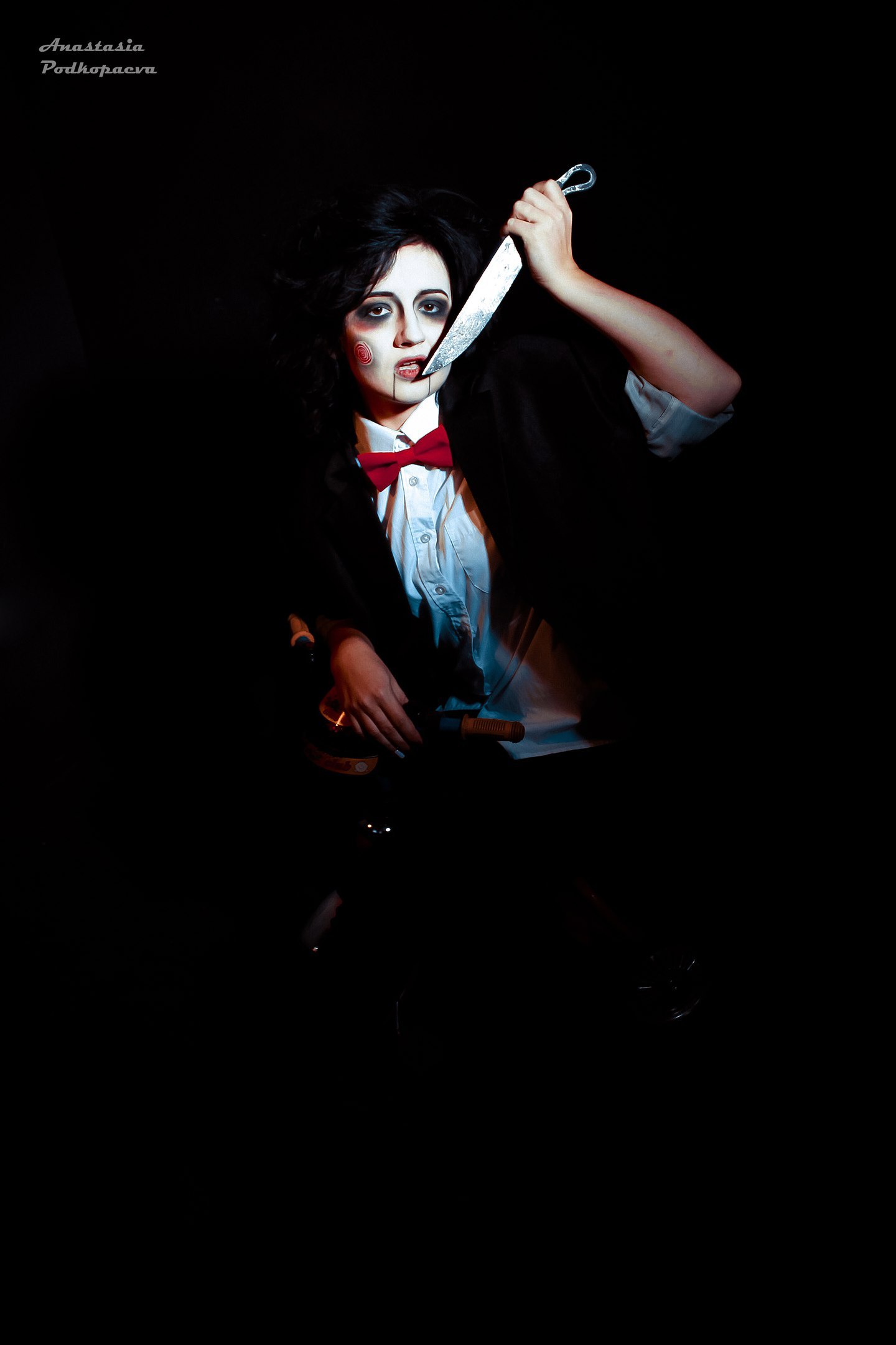 Photo shoot in the image of a doll from the horror movie Saw - My, Friday tag is mine, Halloween, , Girls, Cosplay, Longpost