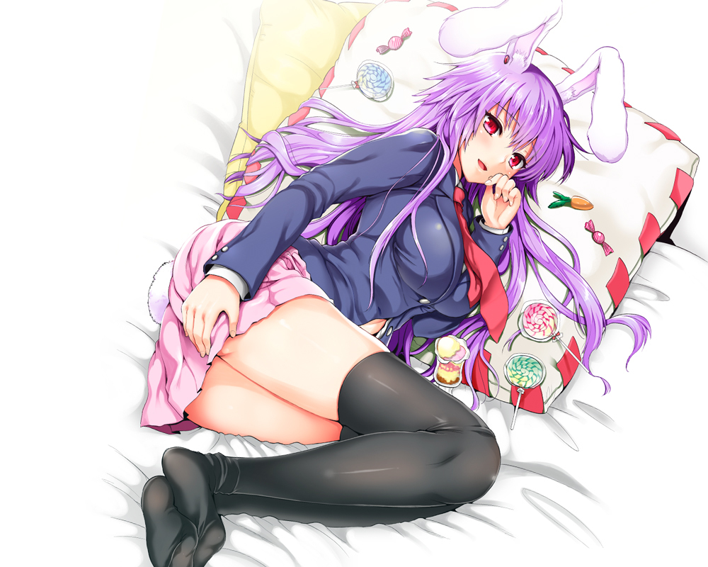 Ohayou ~ - Anime art, Anime, Touhou, Reisen udongein inaba, Stockings, Animal ears, Usagi