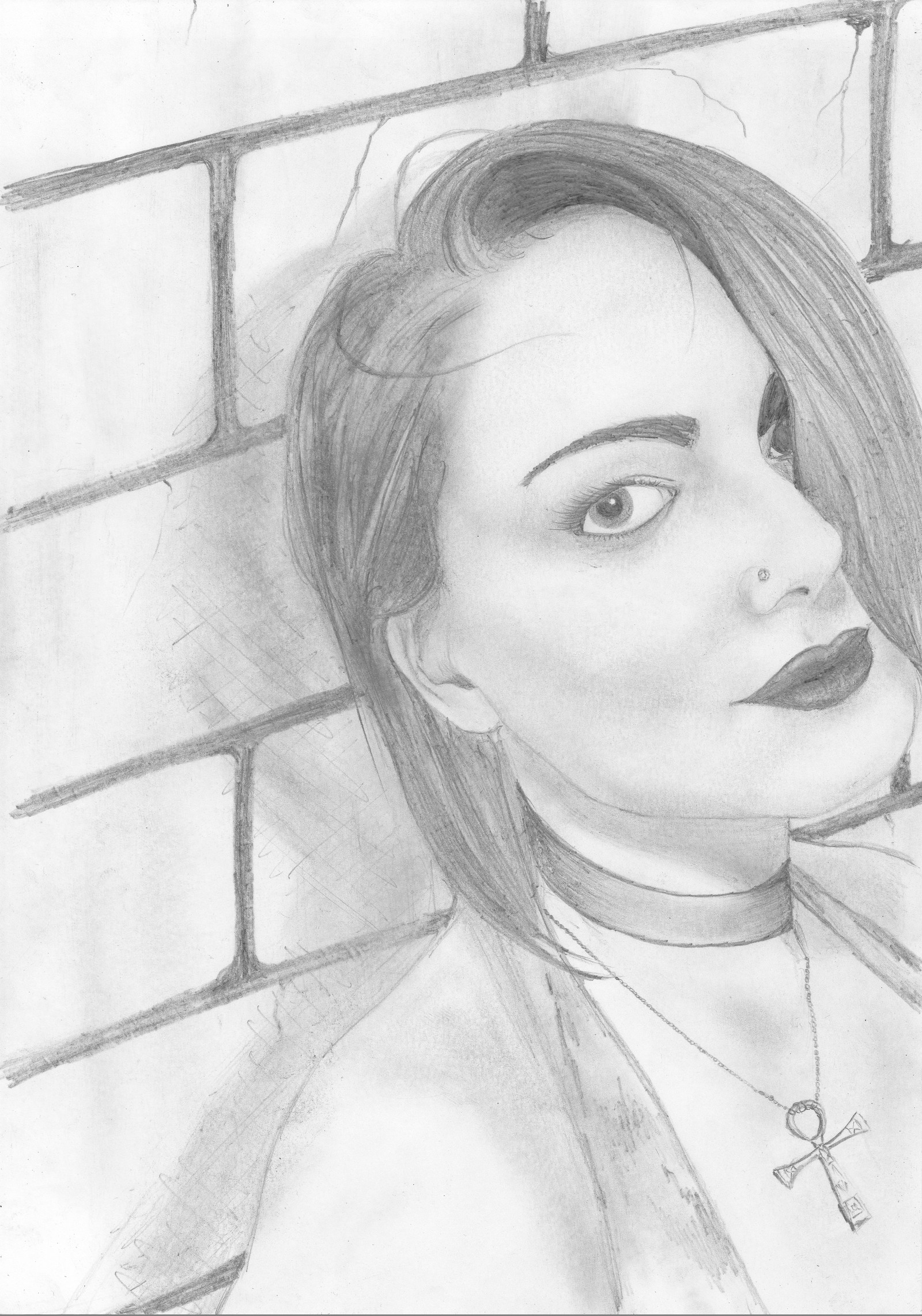 Young woman - My, Pencil drawing, Portrait