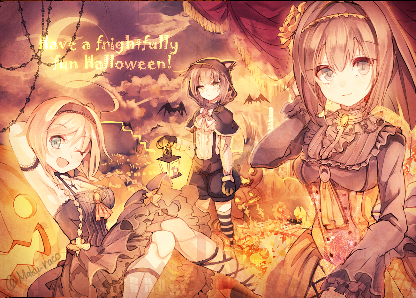 Kantai Halloween - Аниме, Anime Art, Kantai Collection, Akizuki, Teruzuki, Hatsuzuki