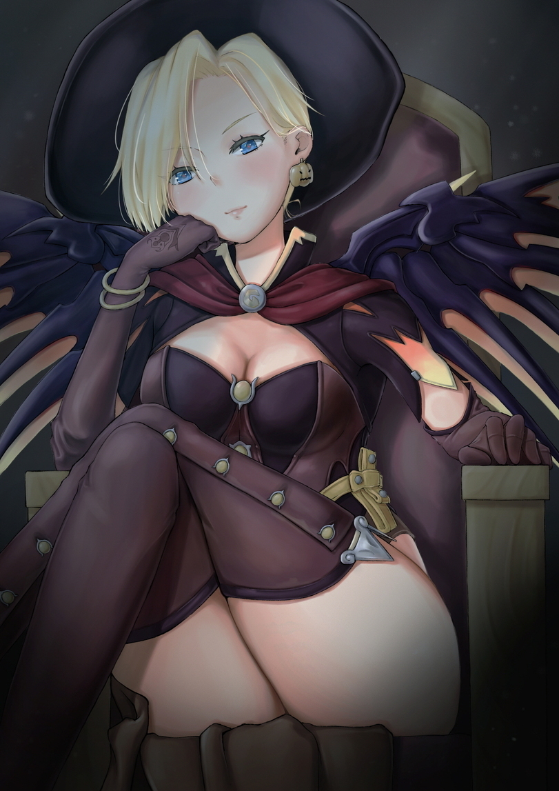 Witch - NSFW, Overwatch, Mercy, Booty, Boobs, Beautiful girl, Blizzard, Longpost