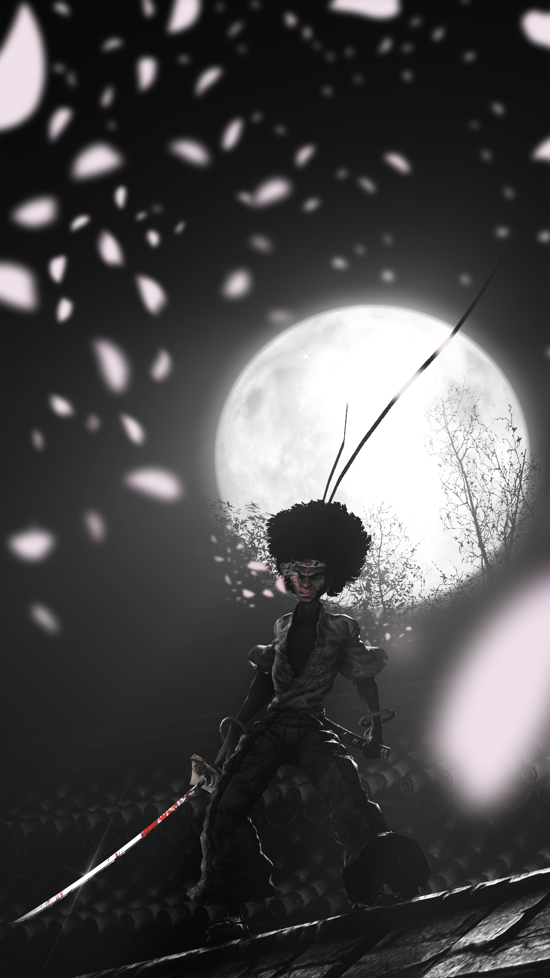 Afro. - My, SFM, Afro Samurai, Samurai