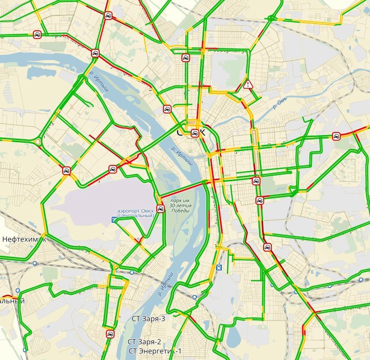 The first serious ice in Omsk - My, Omsk, Ice, Road accident, Traffic jams, Longpost