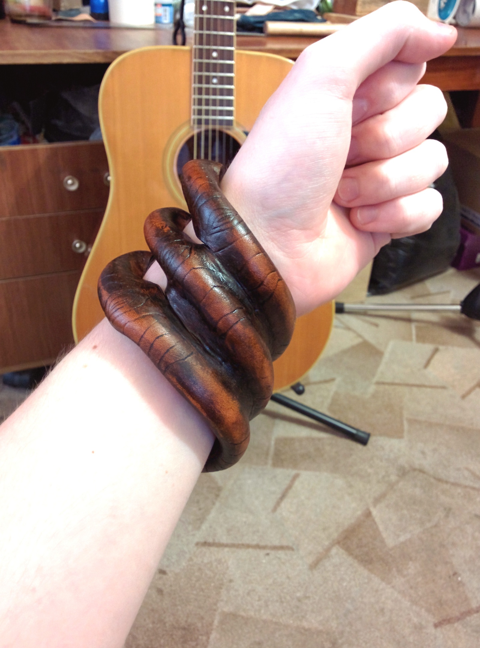 Dragon Claws leather bracelet - My, A bracelet, Leather, With your own hands, Claws, The Dragon, Handmade, Longpost