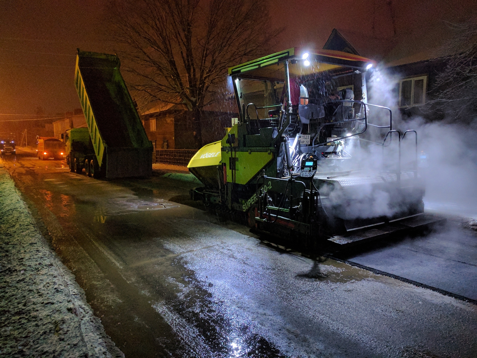 Festive asphalt laying - My, Asphalt, Technologies, Road works