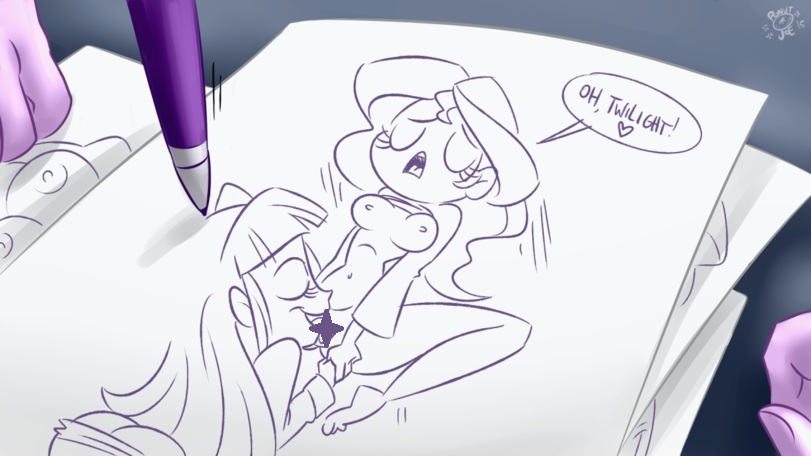 Night sketches of Twilight. - NSFW, My little pony, Equestria girls, Sunset shimmer, Twilight sparkle, MLP Suggestive, MLP Lesbian, Longpost, Rule 34