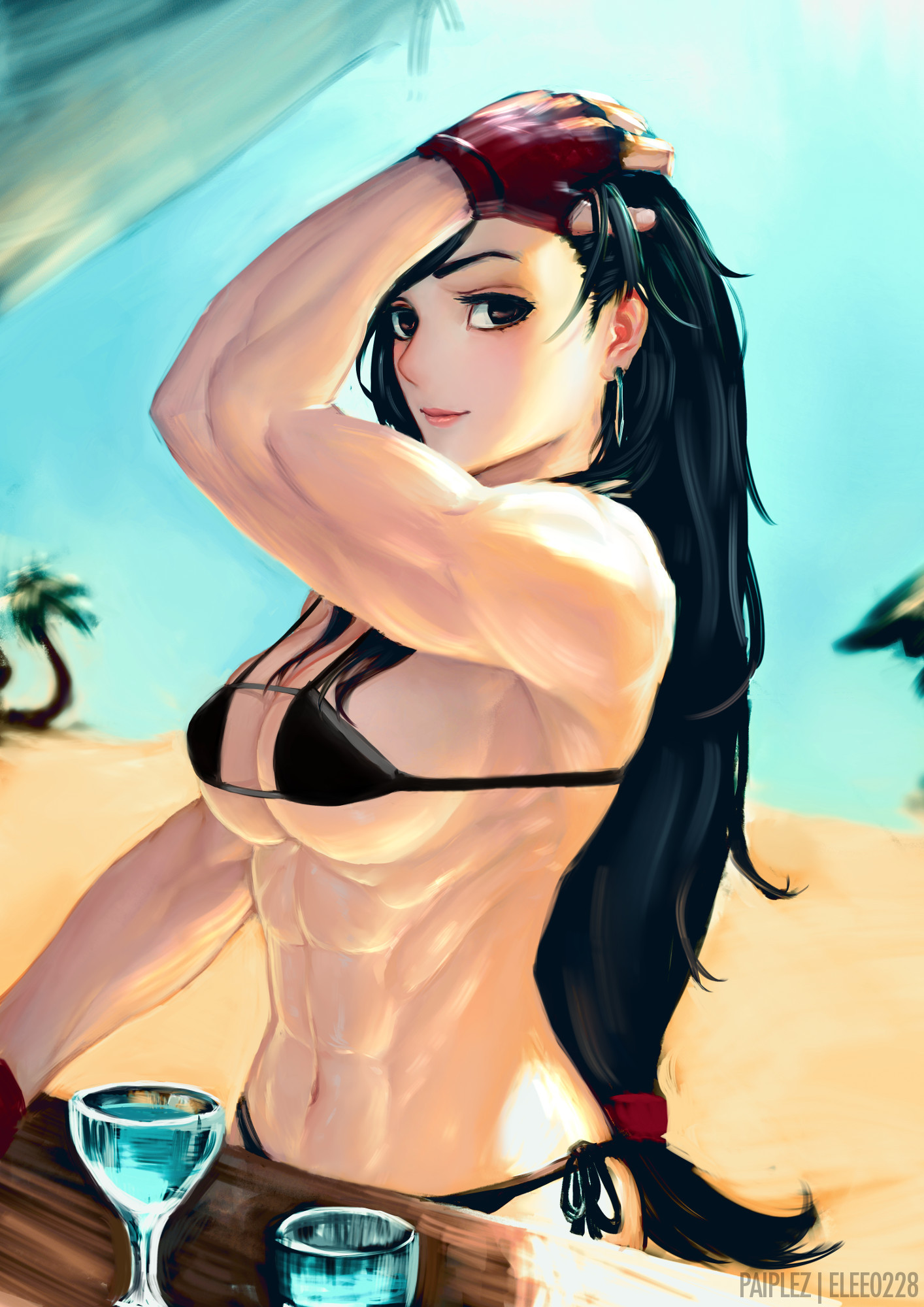 Tifa lockhart - NSFW, , Art, Strong girl, Tifa lockhart, Final Fantasy, Final fantasy vii, Anime art, Girls, Longpost