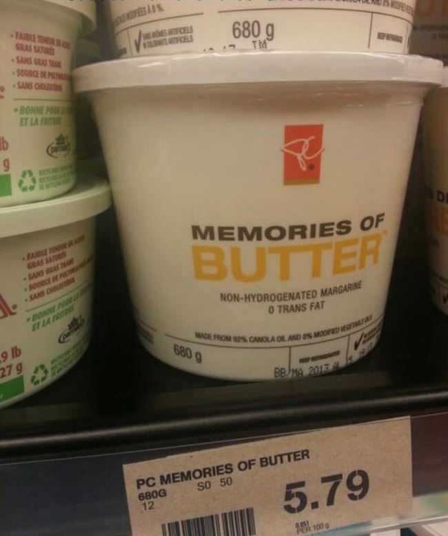 The saddest name for margarine: Memories of butter - Butter, , Margarine