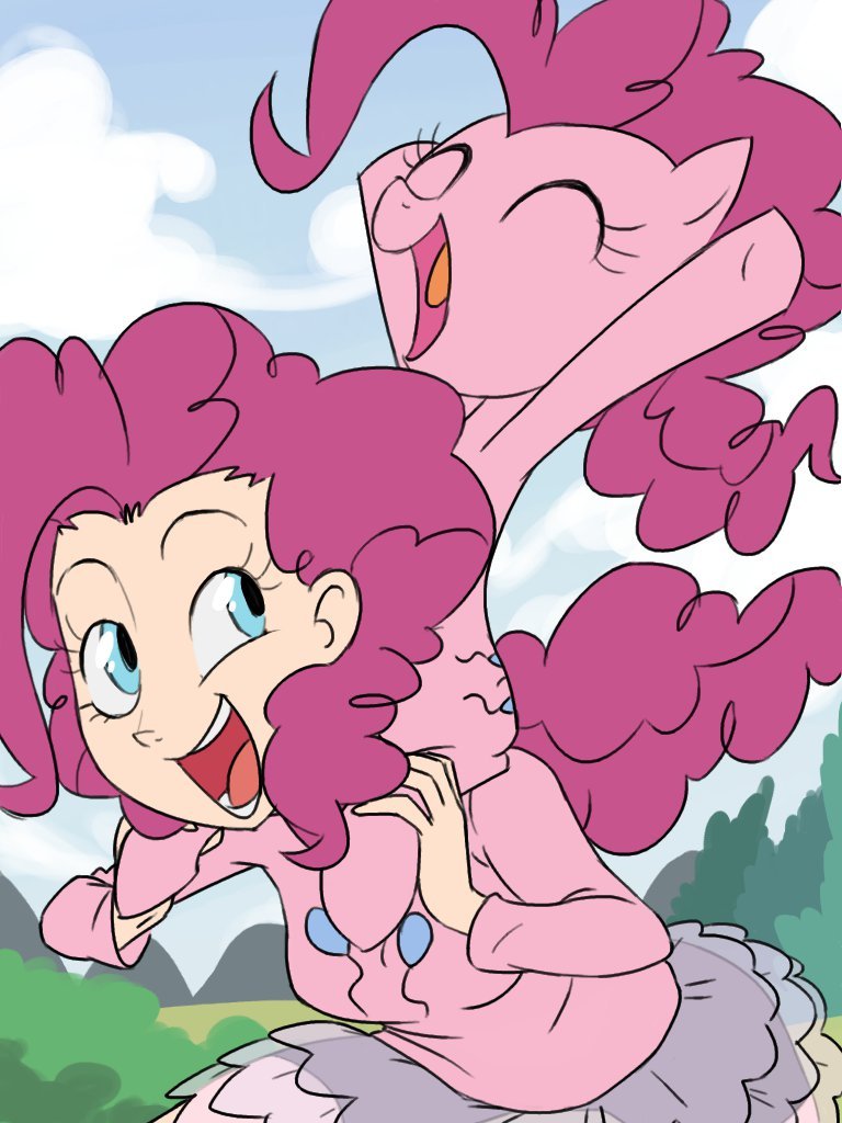 The teleportation experiment was successful. - My little pony, Pinkie pie, Humanization