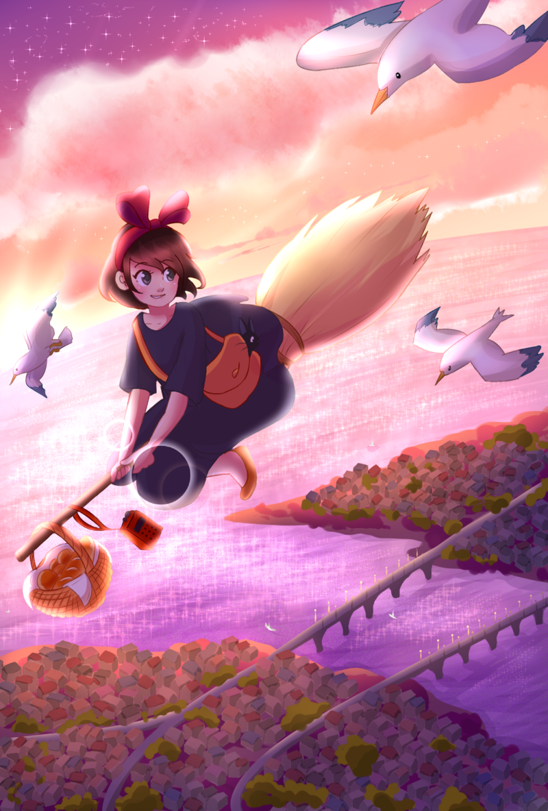 Kiki - Аниме, Арт, Anime Art, Ведьмина служба доставки, Хаяо Миядзаки