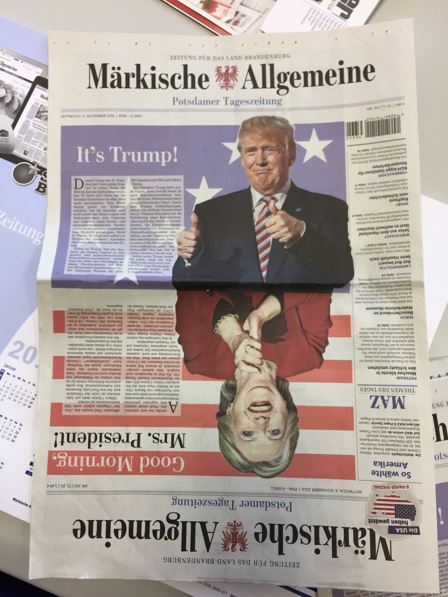 When you need to send a newspaper to circulation, but you still do not know the results - Donald Trump, Elections, Politics