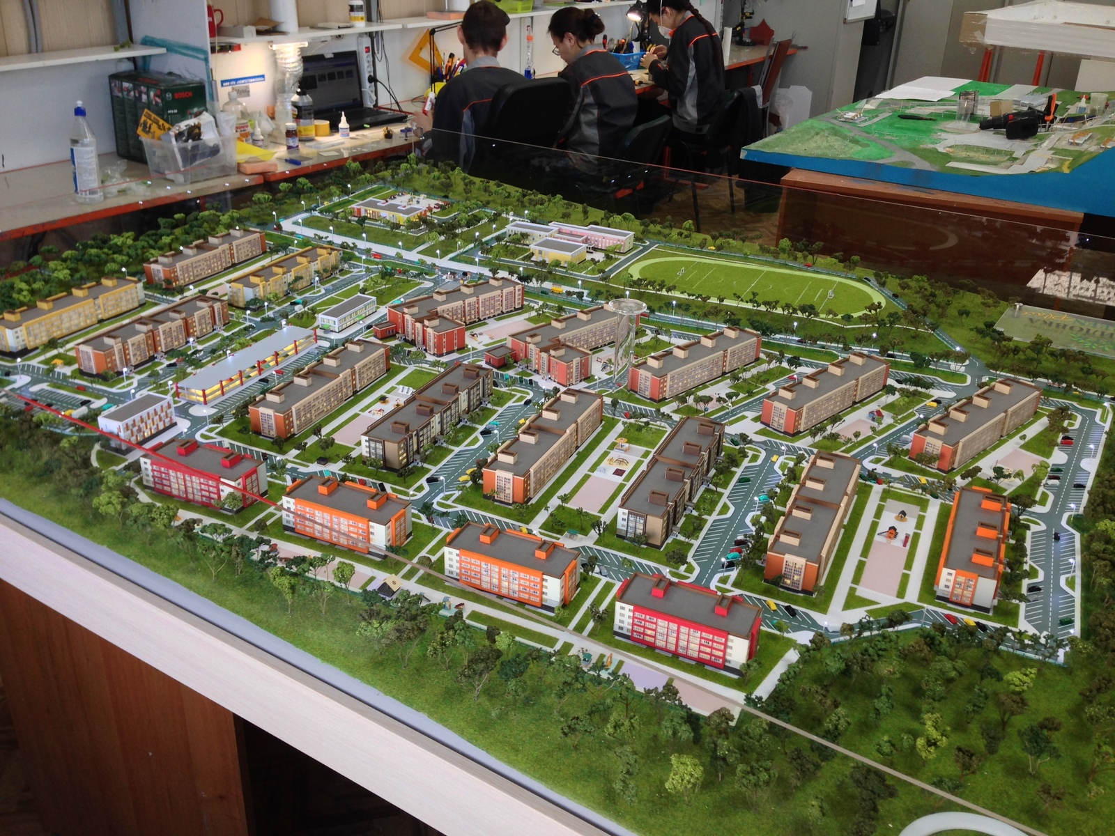 Model of a residential complex in the suburbs of Ufa - My, Layout, Residential quarter, Residential complex, Layout